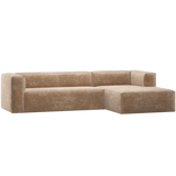 BEAN HOEKBANK RECHTS CHENILLE VELVET PERZIKROZE