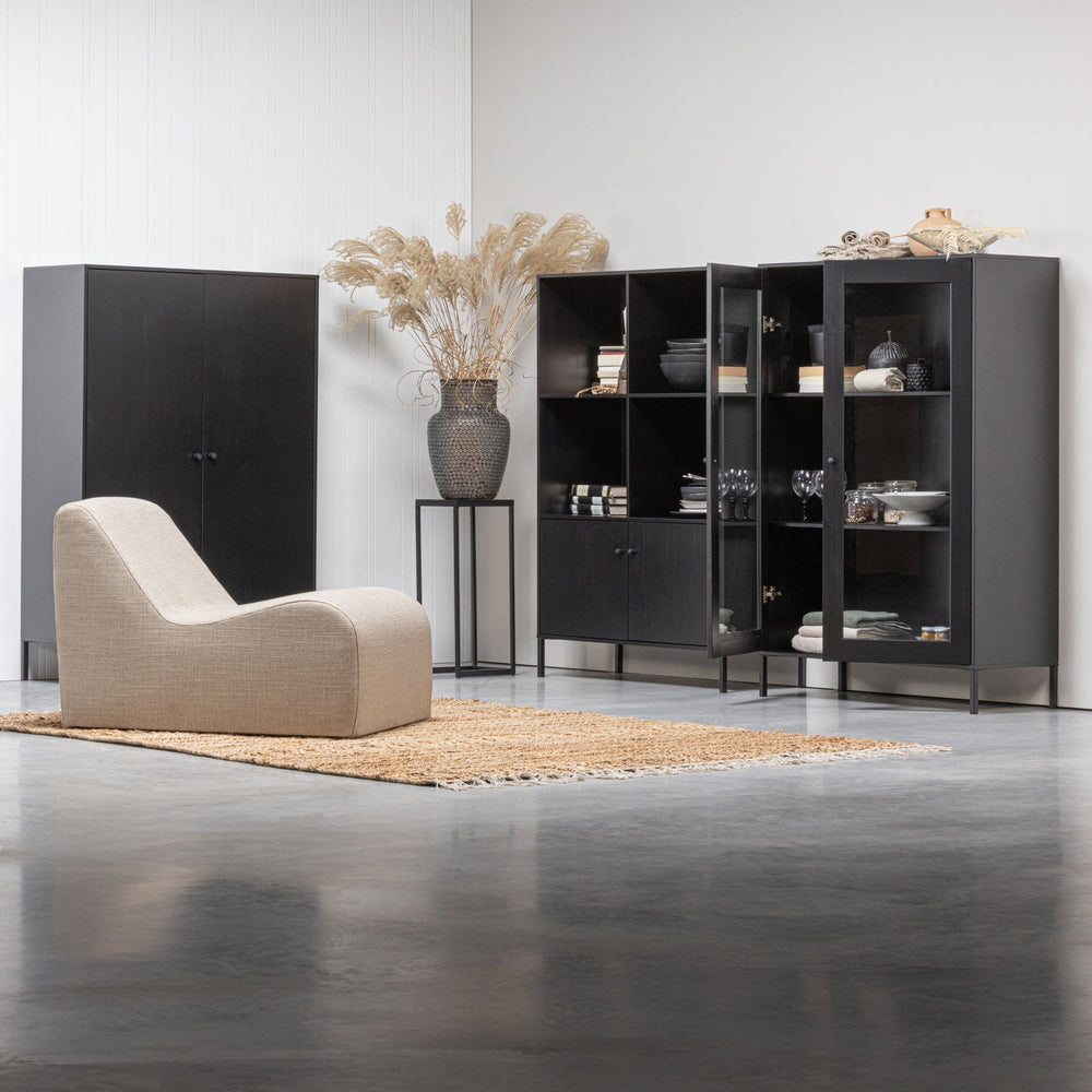 XAM VITRINEKAST GRENEN ZWART [fsc]