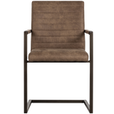 BAS EETKAMERSTOEL LEERLOOK TAUPE
