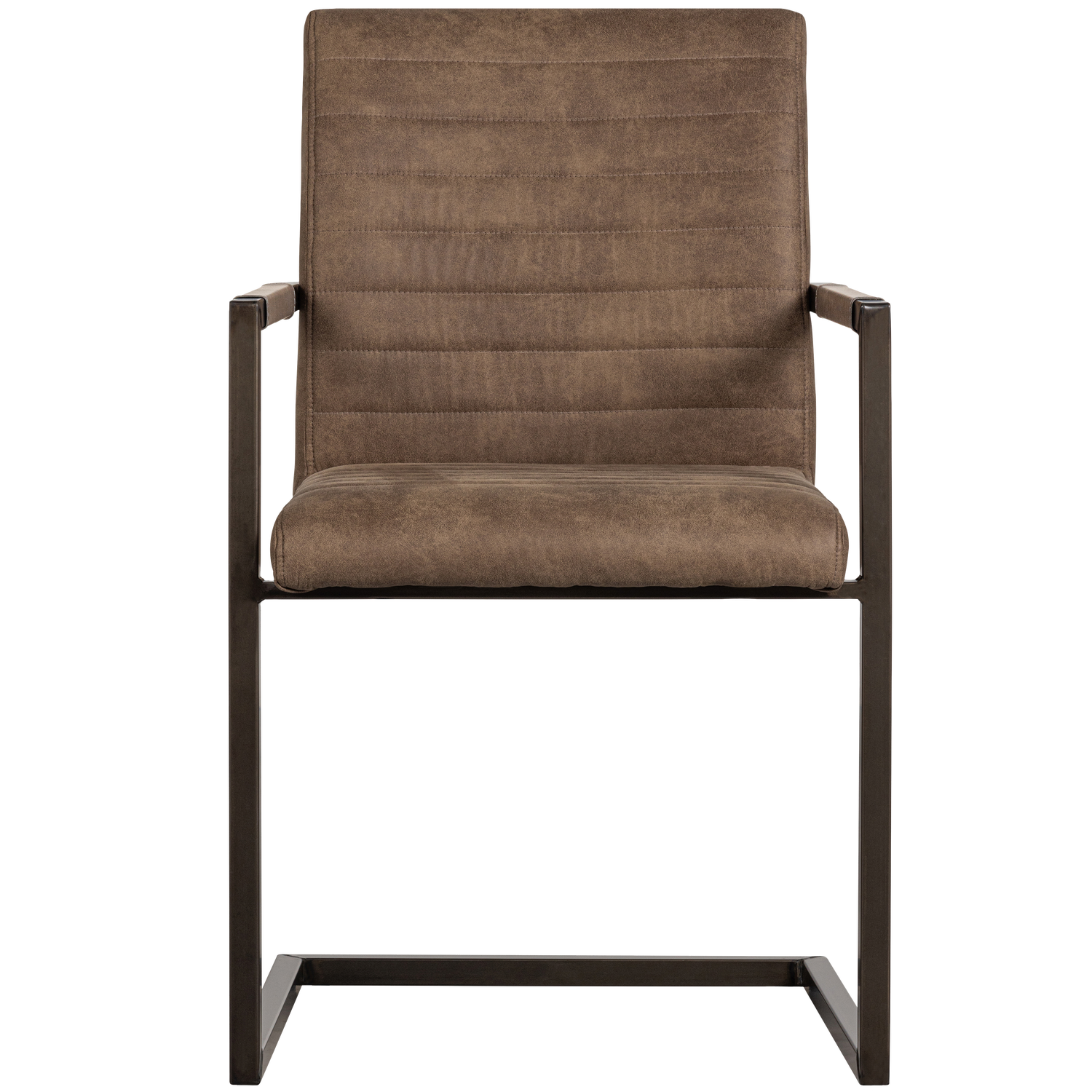 BAS EETKAMERSTOEL LEERLOOK TAUPE