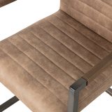 BAS EETKAMERSTOEL LEERLOOK TAUPE