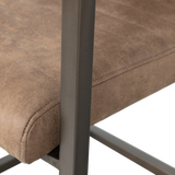 BAS EETKAMERSTOEL LEERLOOK TAUPE