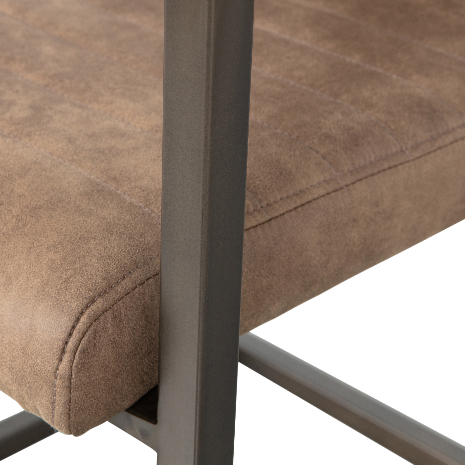 BAS EETKAMERSTOEL LEERLOOK TAUPE