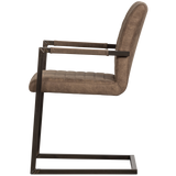 BAS EETKAMERSTOEL LEERLOOK TAUPE