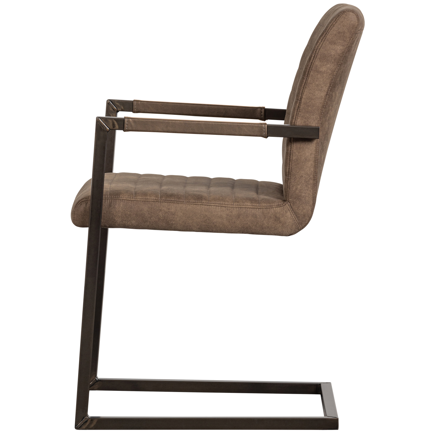 BAS EETKAMERSTOEL LEERLOOK TAUPE