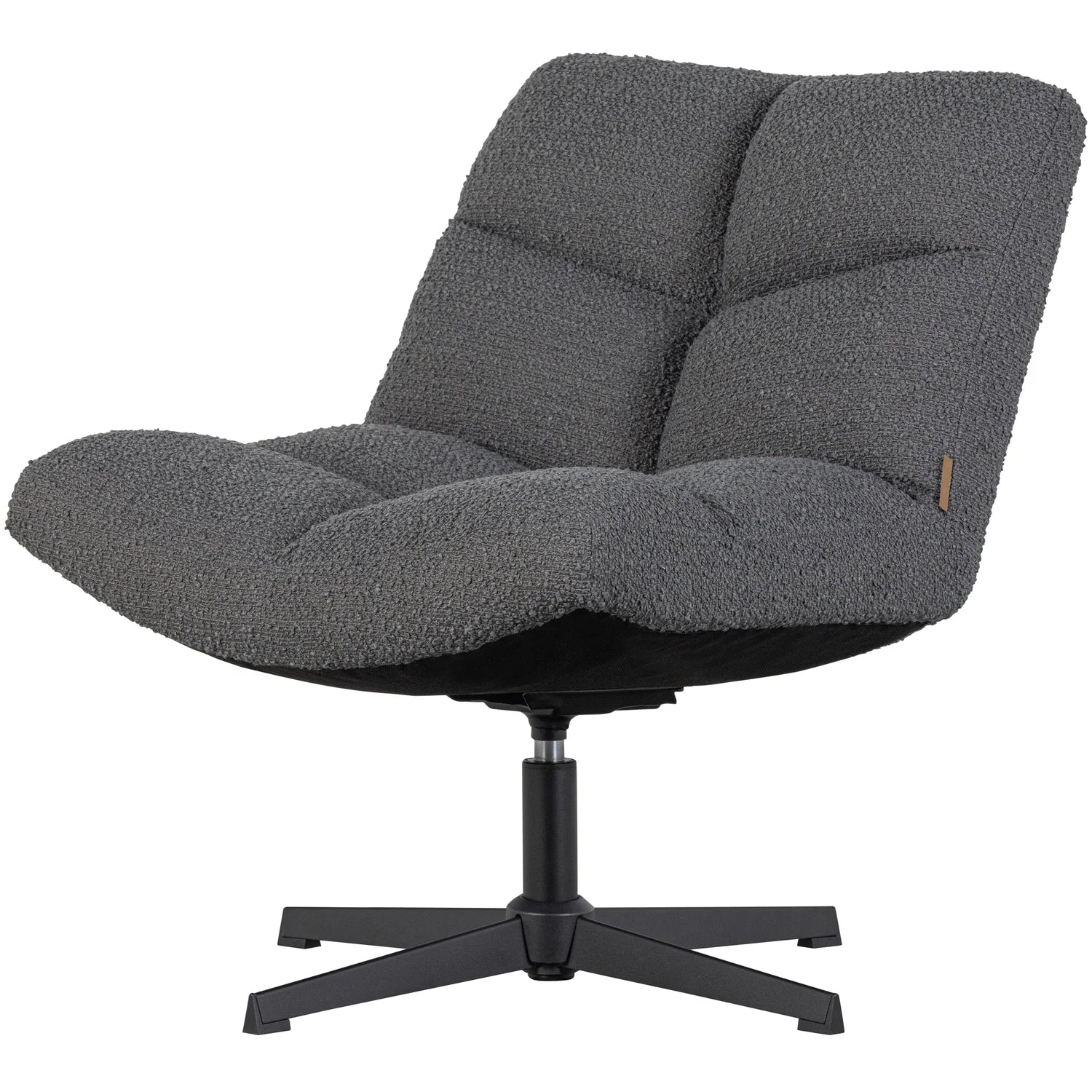 WOOOD - Vinny draaifauteuil bouclé antraciet