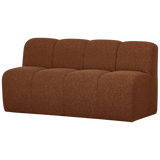 MOJO EETBANK 164 CM MET RUGLEUNING BOUCLE ROESTBRUIN MEL