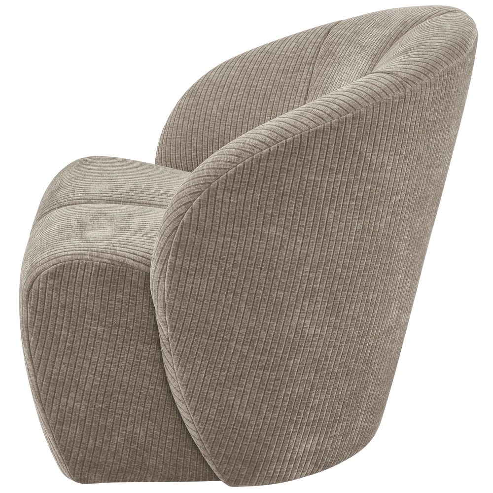 WOOOD - Mojo draaifauteuil geweven ribstof donkerzand