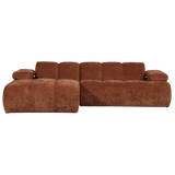 MOJO CHAISE LONGUE BANK LINKS RIBSTOF ROESTBRUIN