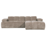 MOJO CHAISE LONGUE BANK RECHTS RIBSTOF DONKERZAND