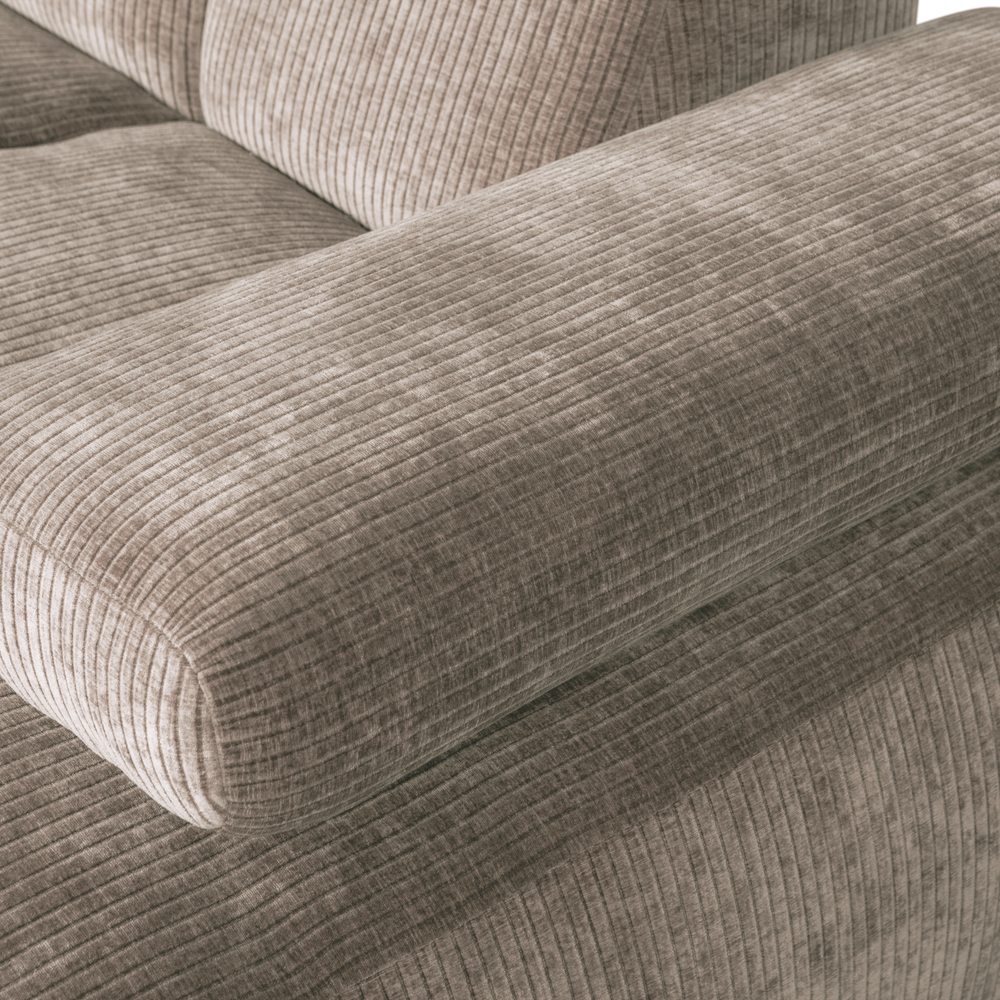 MOJO CHAISE LONGUE BANK RECHTS RIBSTOF DONKERZAND