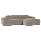 MOJO CHAISE LONGUE BANK RECHTS RIBSTOF DONKERZAND