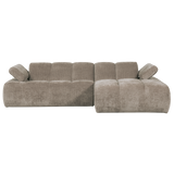 MOJO CHAISE LONGUE BANK RECHTS RIBSTOF DONKERZAND