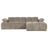 MOJO CHAISE LONGUE BANK RECHTS RIBSTOF DONKERZAND