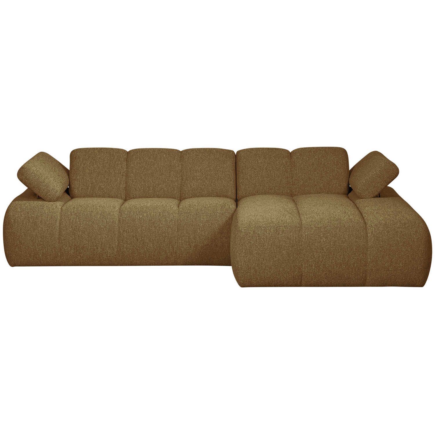 MOJO CHAISE LONGUE BANK RECHTS BOUCLE GEEL BRUIN MELANGE