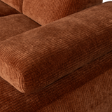 MOJO CHAISE LONGUE BANK RECHTS RIBSTOF ROESTBRUIN