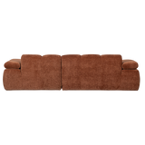 MOJO CHAISE LONGUE BANK RECHTS RIBSTOF ROESTBRUIN