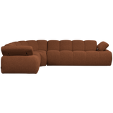 MOJO HOEKBANK LINKS BOUCLE ROESTBRUIN MELANGE