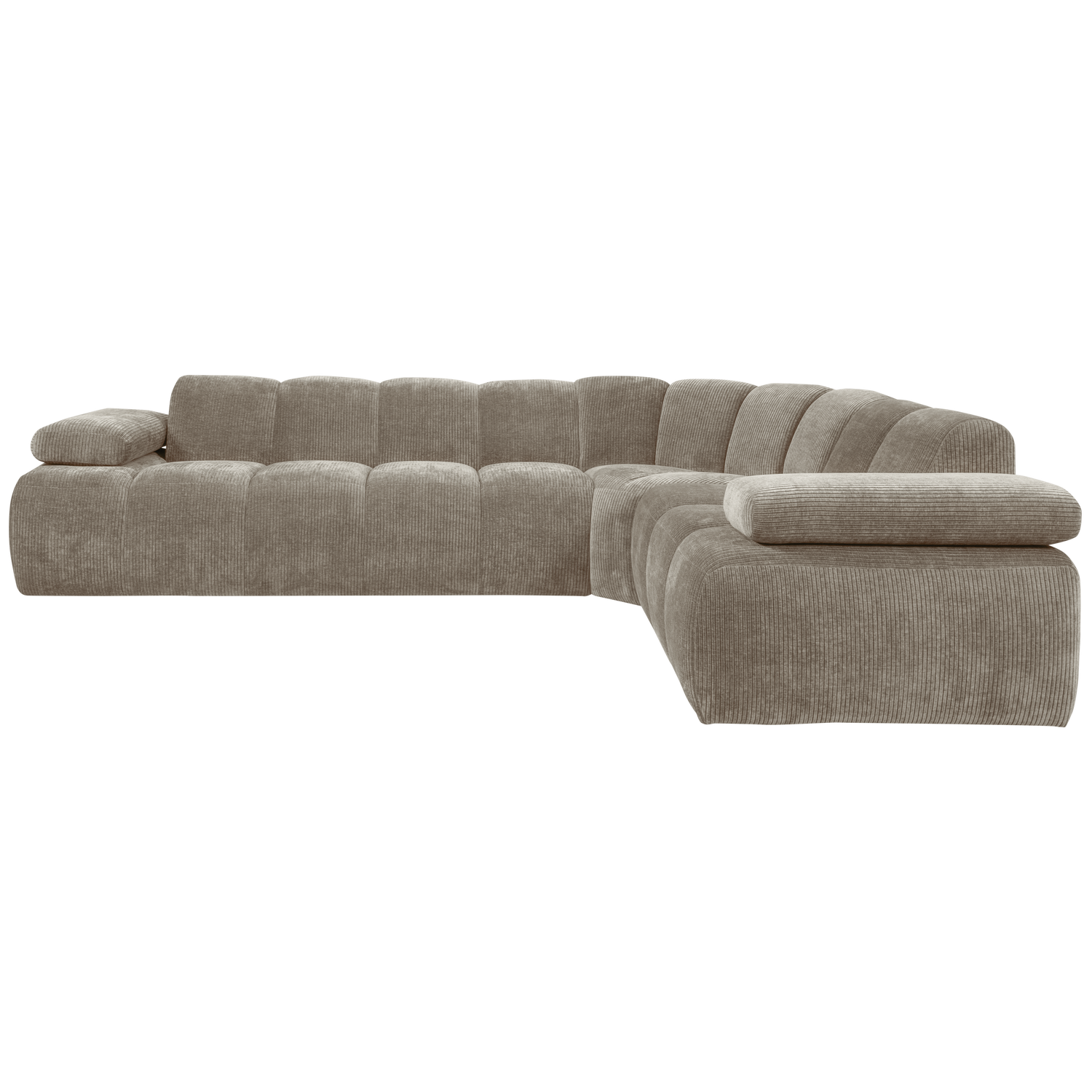 MOJO HOEKBANK RECHTS RIBSTOF DONKERZAND