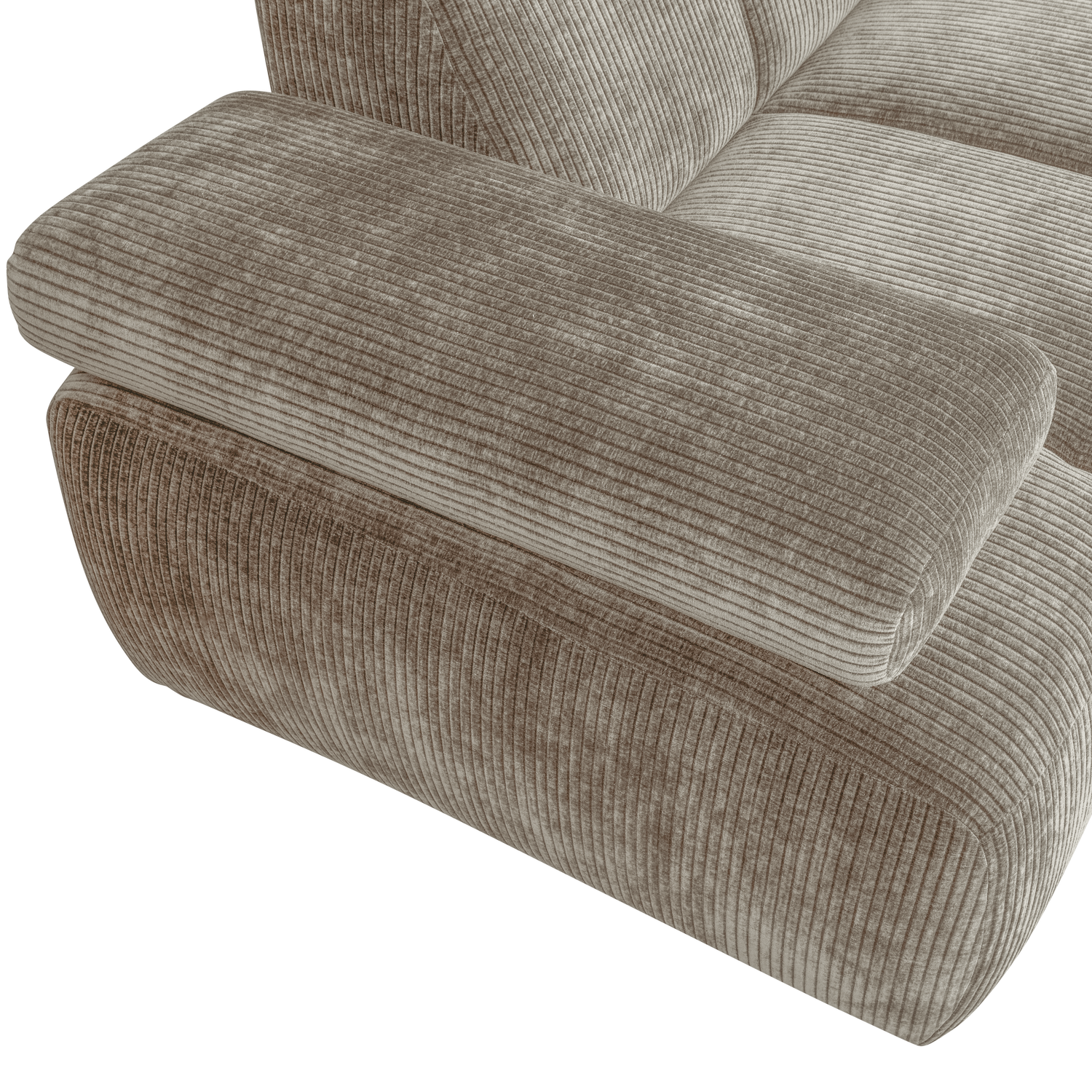 MOJO HOEKBANK RECHTS RIBSTOF DONKERZAND