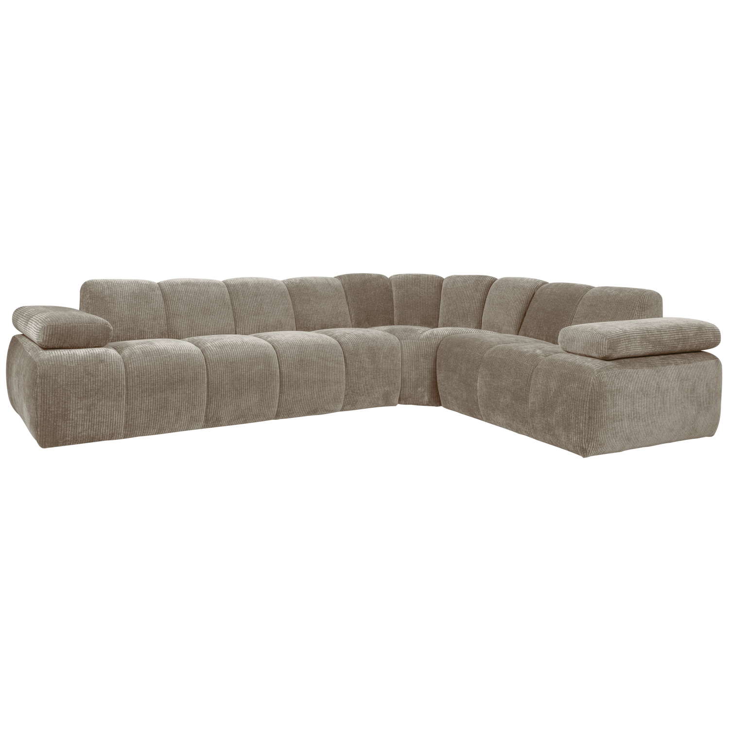 MOJO HOEKBANK RECHTS RIBSTOF DONKERZAND