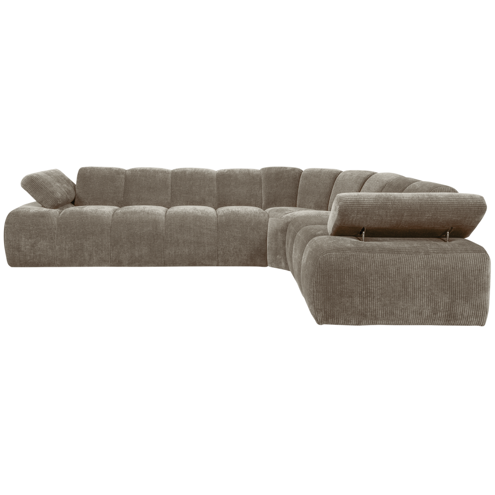 MOJO HOEKBANK RECHTS RIBSTOF DONKERZAND