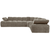 MOJO HOEKBANK RECHTS RIBSTOF DONKERZAND