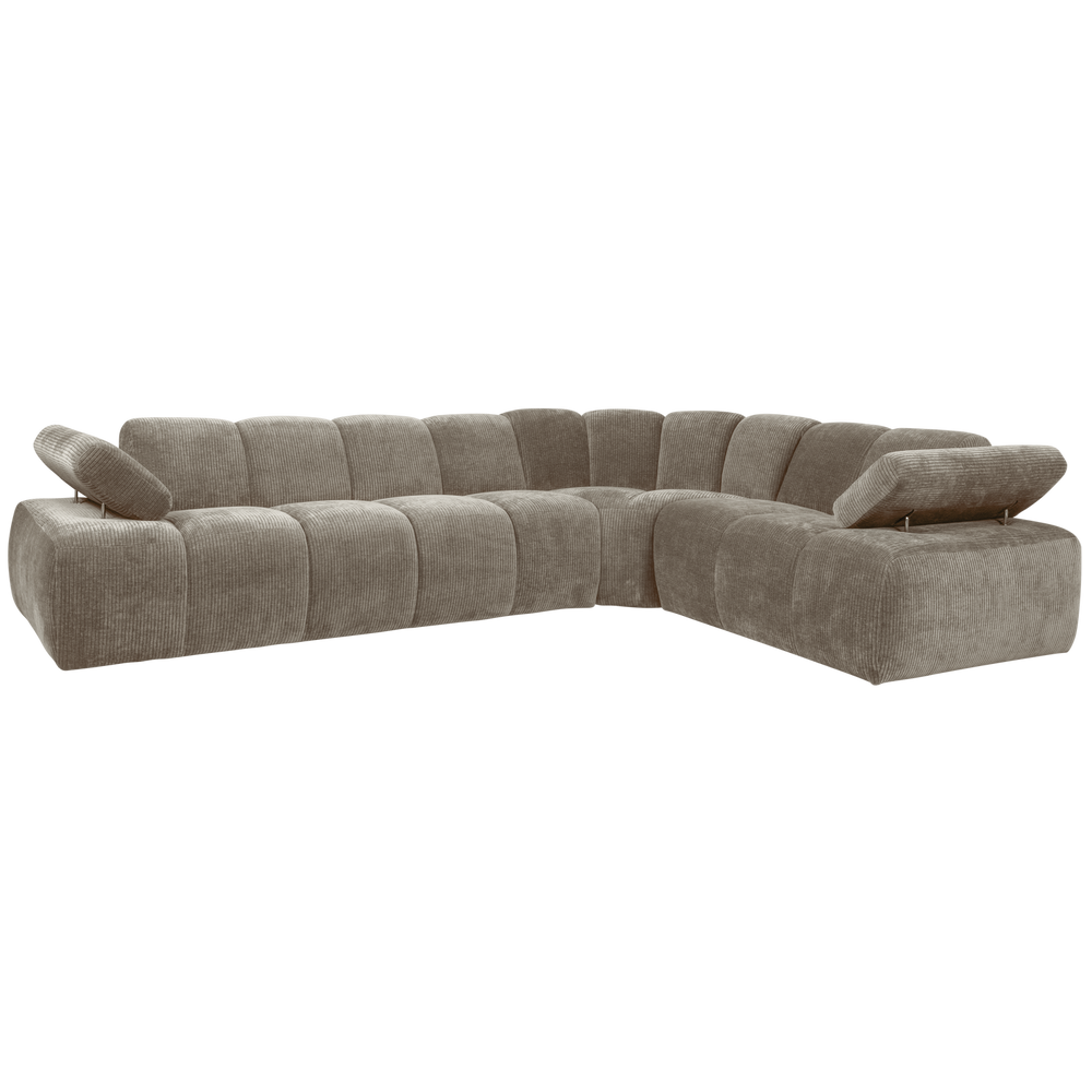 MOJO HOEKBANK RECHTS RIBSTOF DONKERZAND