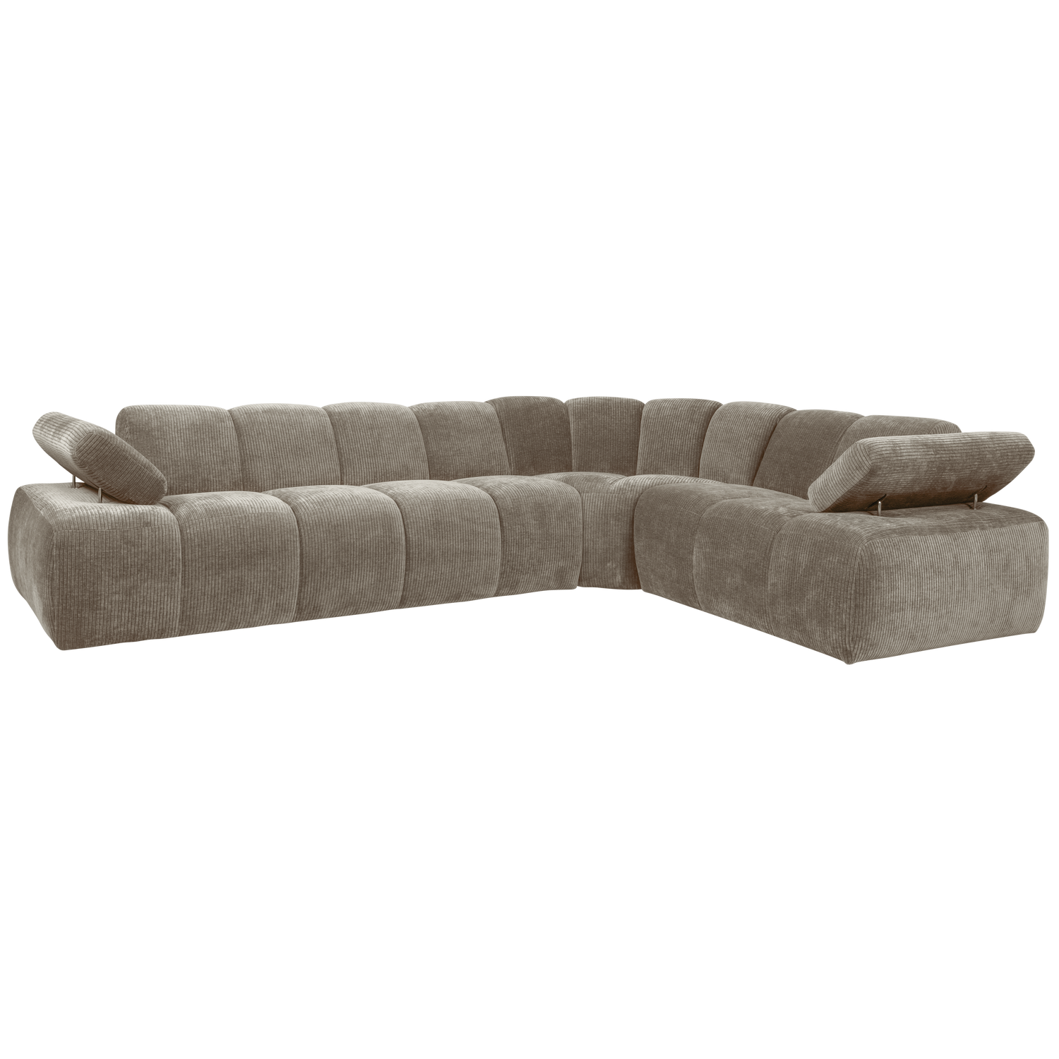 MOJO HOEKBANK RECHTS RIBSTOF DONKERZAND