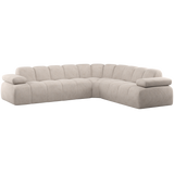 MOJO HOEKBANK RECHTS RIBSTOF ECRU