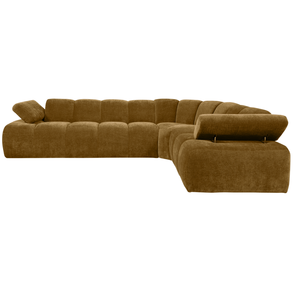 MOJO HOEKBANK RECHTS RIBSTOF HONINGGEEL