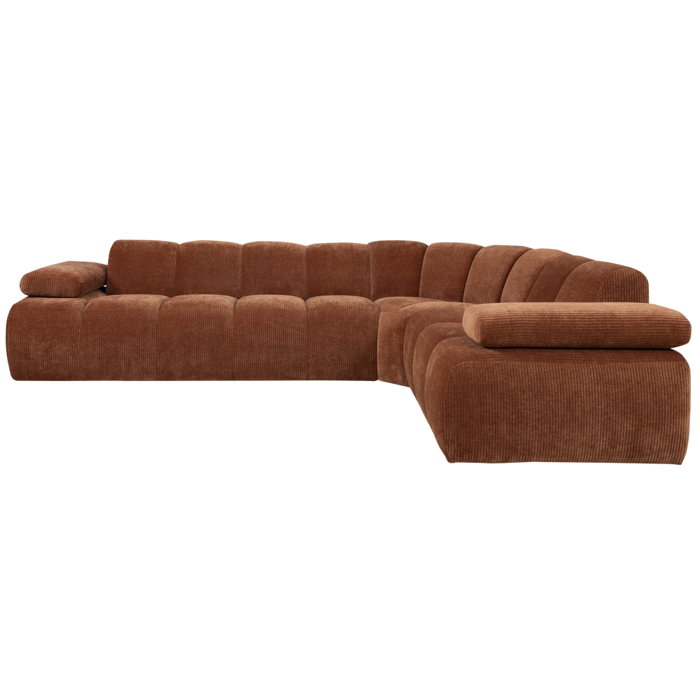 MOJO HOEKBANK RECHTS RIBSTOF ROESTBRUIN