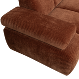 MOJO HOEKBANK RECHTS RIBSTOF ROESTBRUIN