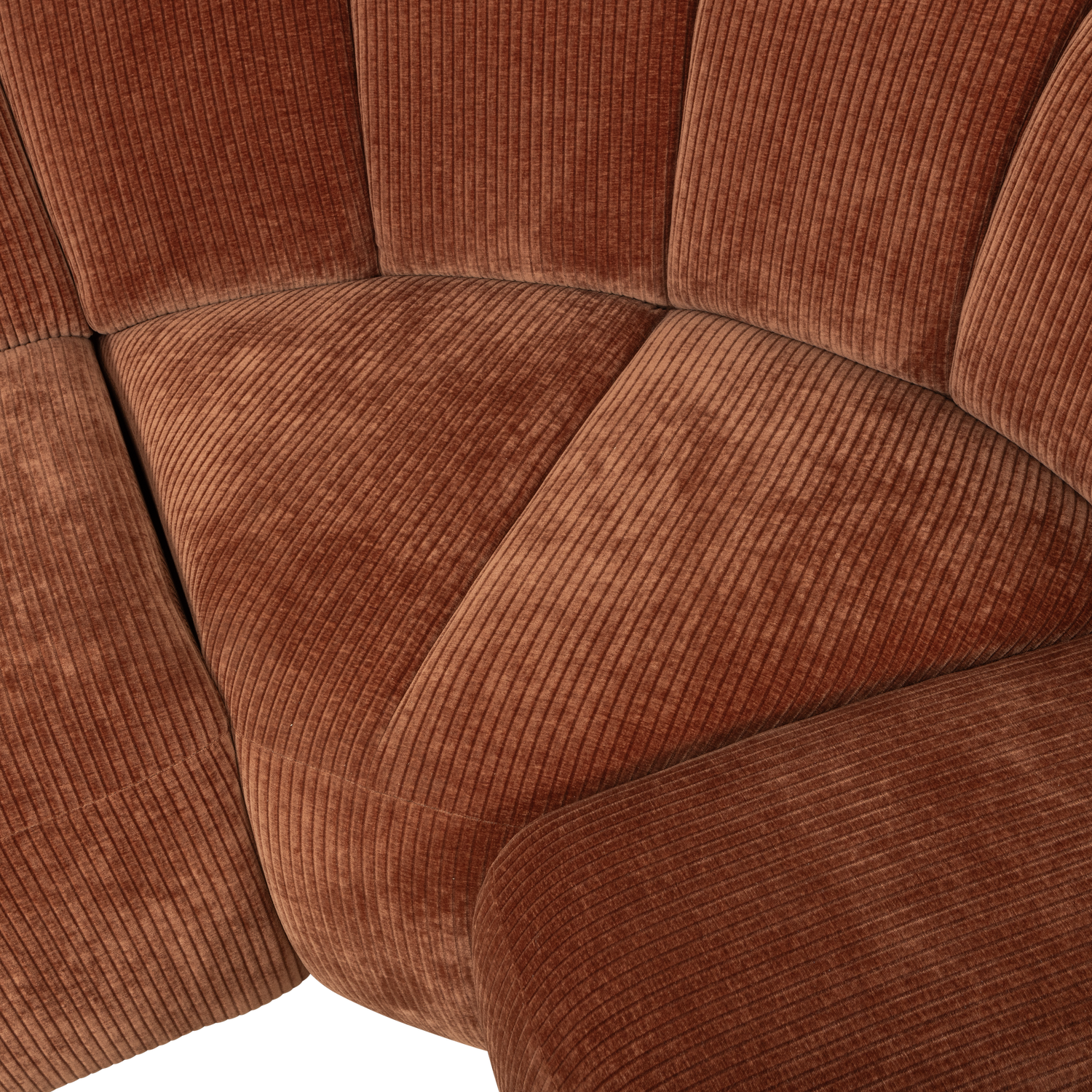 MOJO HOEKBANK RECHTS RIBSTOF ROESTBRUIN