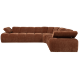 MOJO HOEKBANK RECHTS RIBSTOF ROESTBRUIN