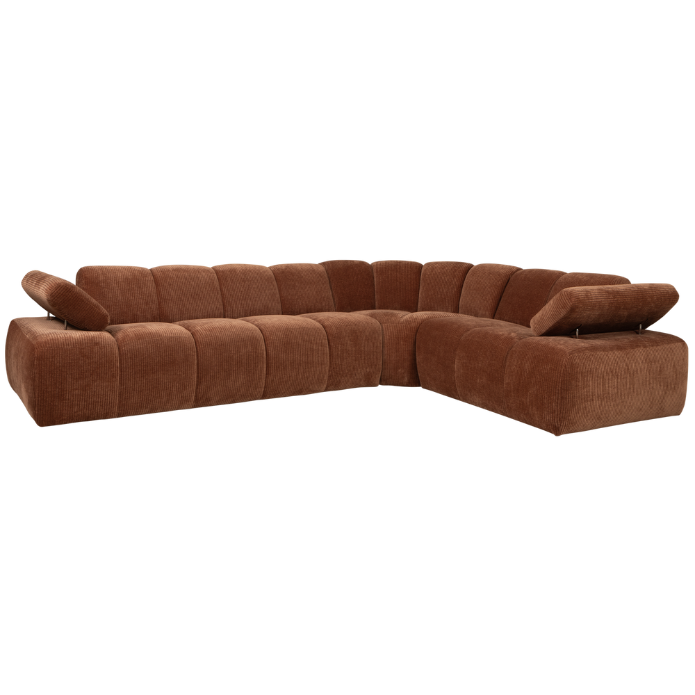 MOJO HOEKBANK RECHTS RIBSTOF ROESTBRUIN