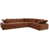 MOJO HOEKBANK RECHTS RIBSTOF ROESTBRUIN