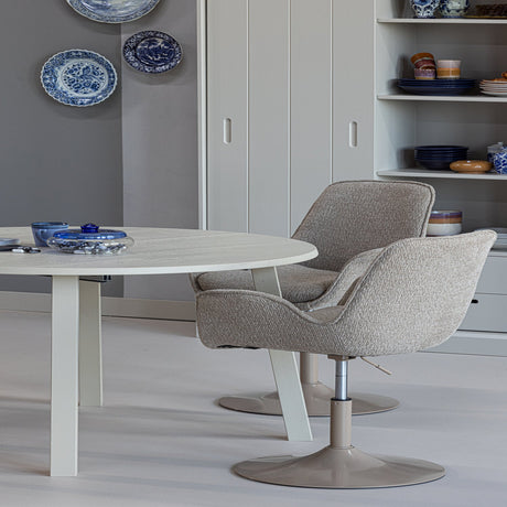 JANNE UITSCHUIFBARE EETTAFEL ROND EIKEN DAKARGRAU [fsc]