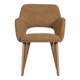 MURAT EETKAMERSTOEL GEEL MET HOUTEN POOT NATUREL