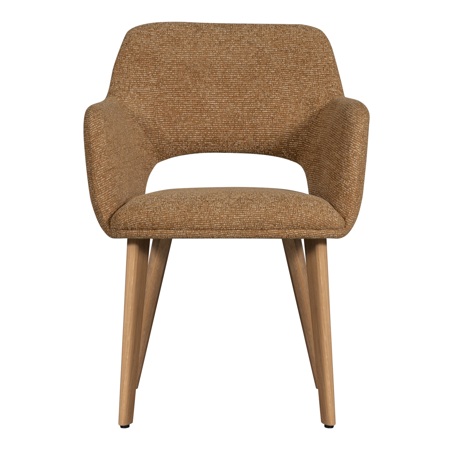 MURAT EETKAMERSTOEL GEEL MET HOUTEN POOT NATUREL