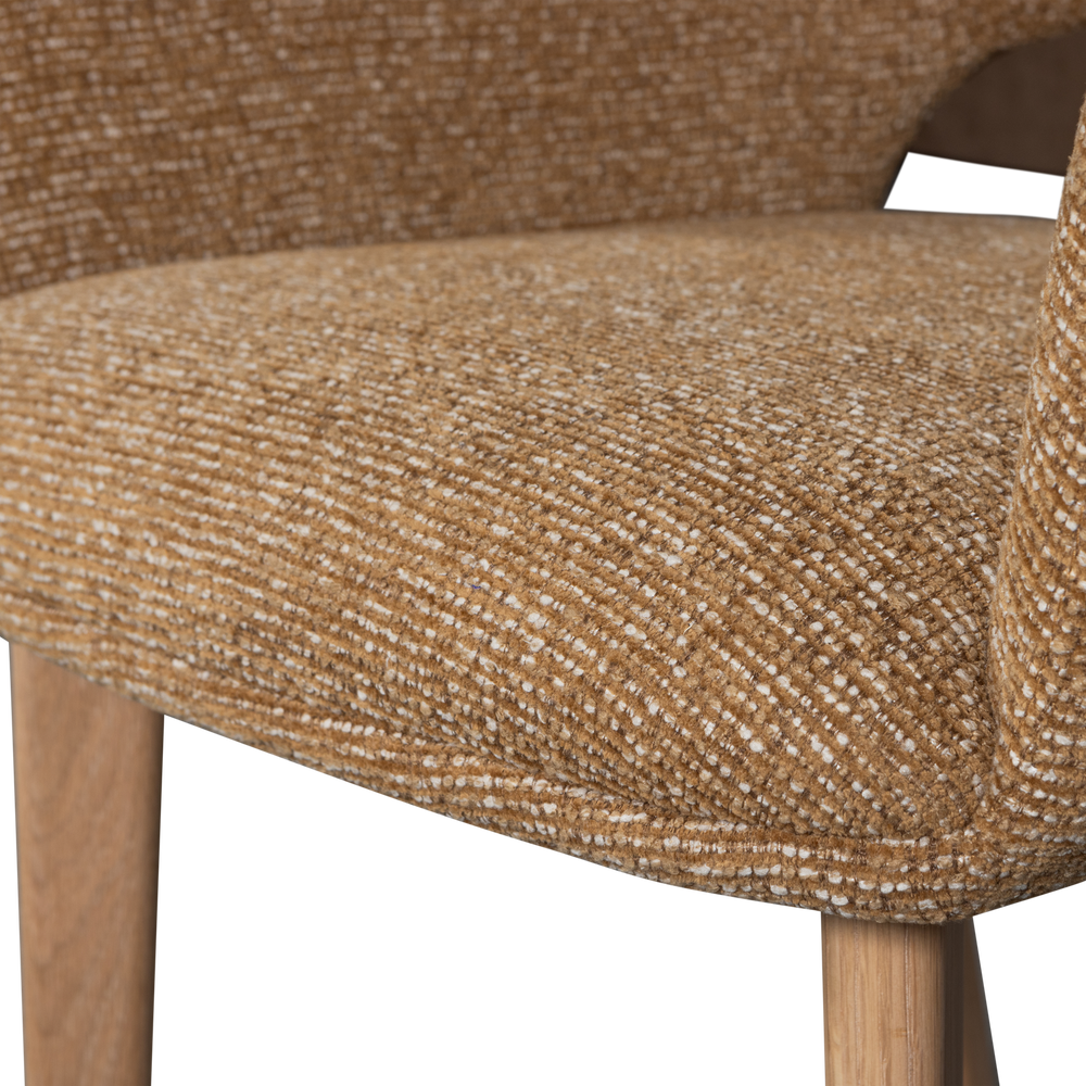 MURAT EETKAMERSTOEL GEEL MET HOUTEN POOT NATUREL