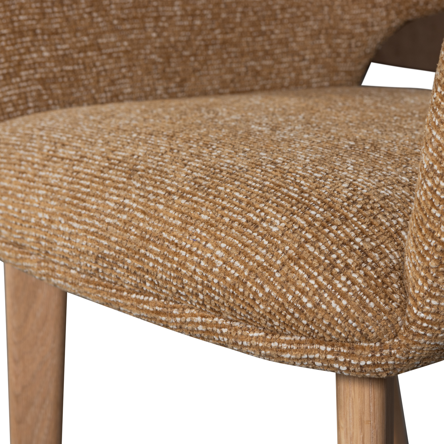 MURAT EETKAMERSTOEL GEEL MET HOUTEN POOT NATUREL