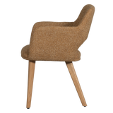 MURAT EETKAMERSTOEL GEEL MET HOUTEN POOT NATUREL