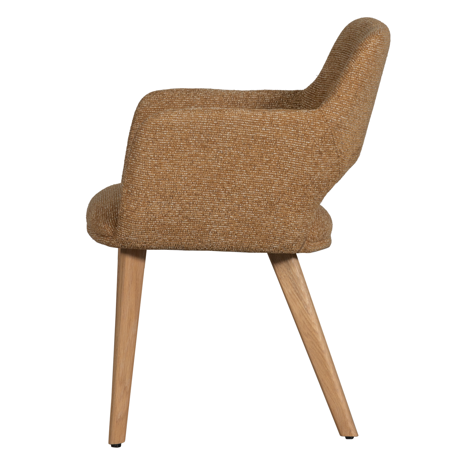 MURAT EETKAMERSTOEL GEEL MET HOUTEN POOT NATUREL