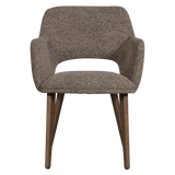 MURAT EETKAMERSTOEL TAUPE MET HOUTEN POOT BRUIN