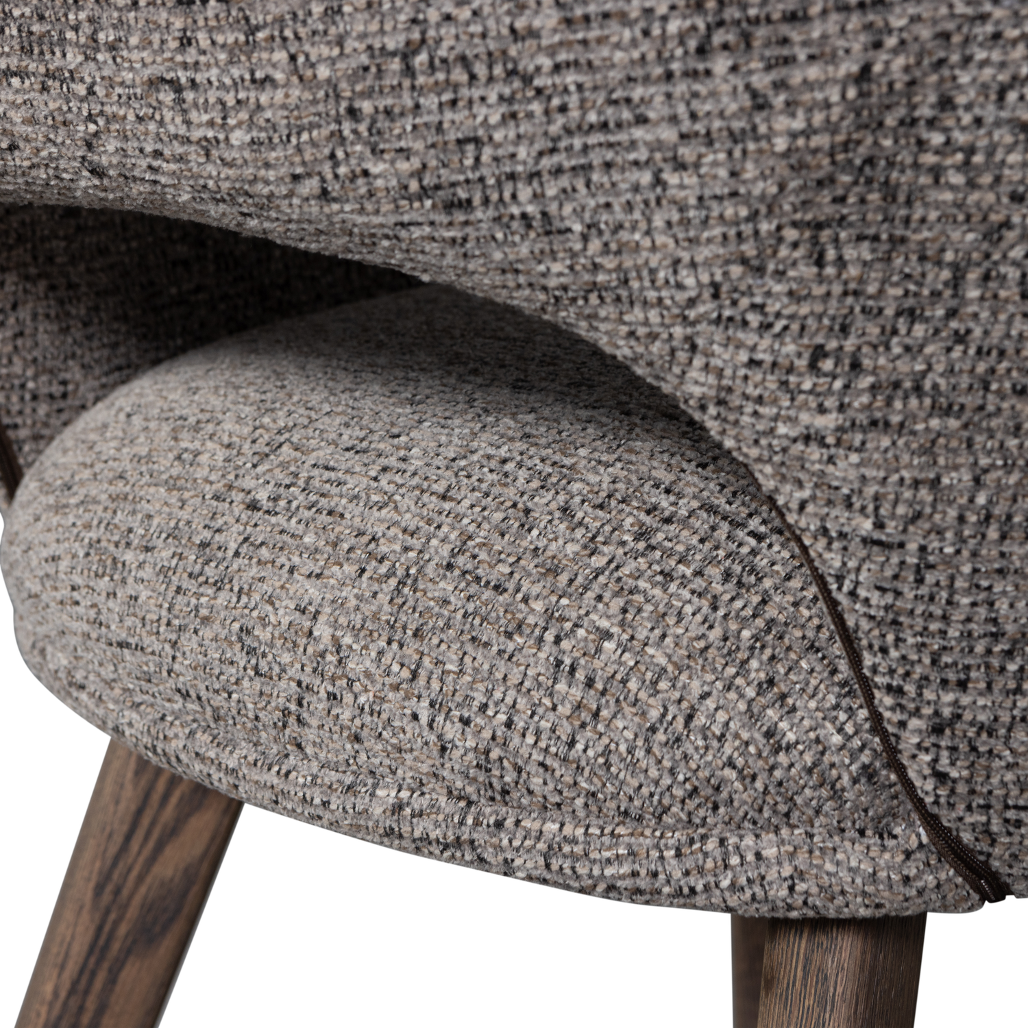 MURAT EETKAMERSTOEL TAUPE MET HOUTEN POOT BRUIN