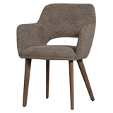 MURAT EETKAMERSTOEL TAUPE MET HOUTEN POOT BRUIN