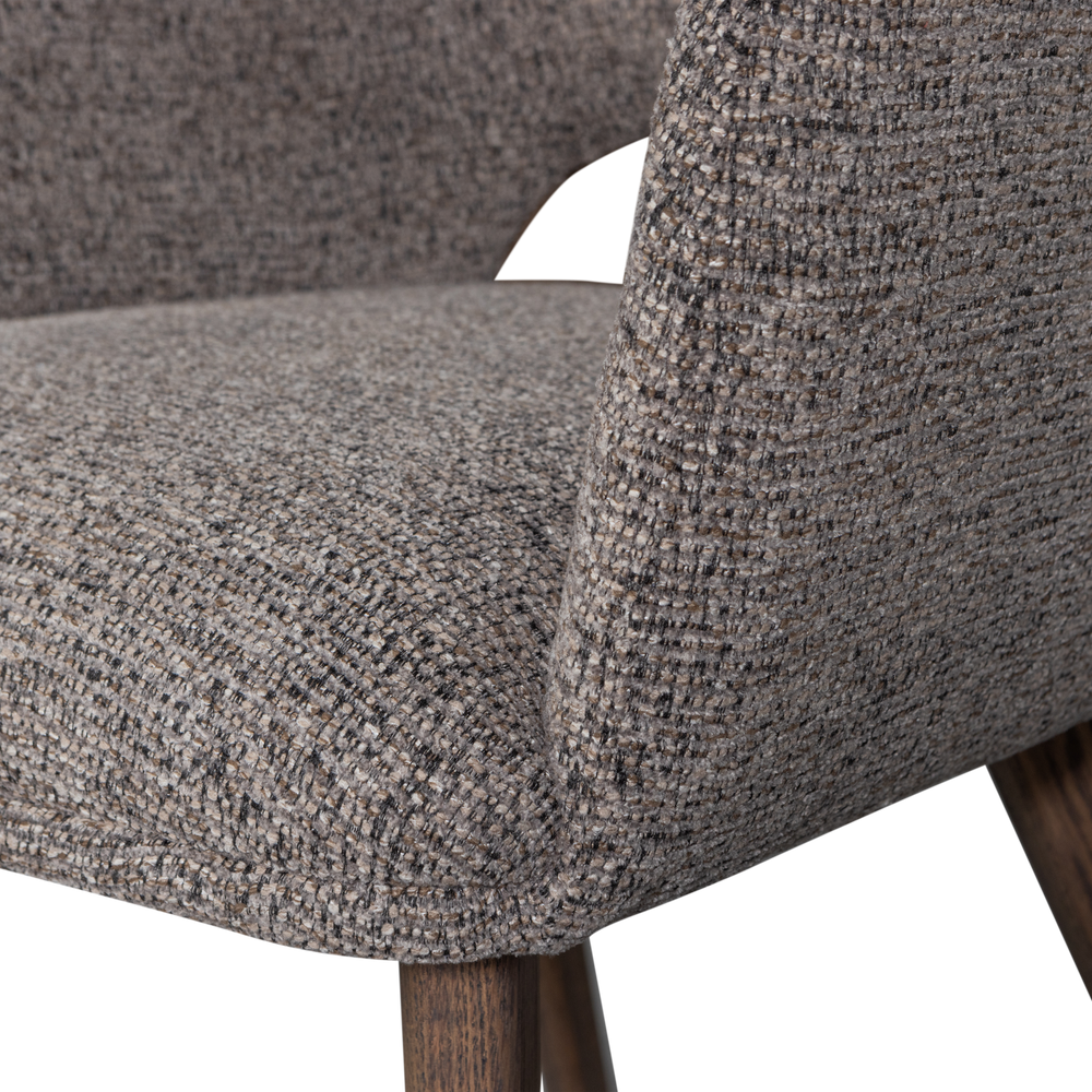 MURAT EETKAMERSTOEL TAUPE MET HOUTEN POOT BRUIN