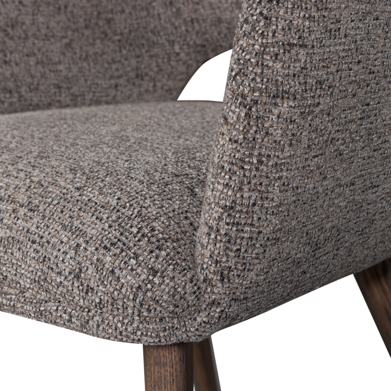 MURAT EETKAMERSTOEL TAUPE MET HOUTEN POOT BRUIN