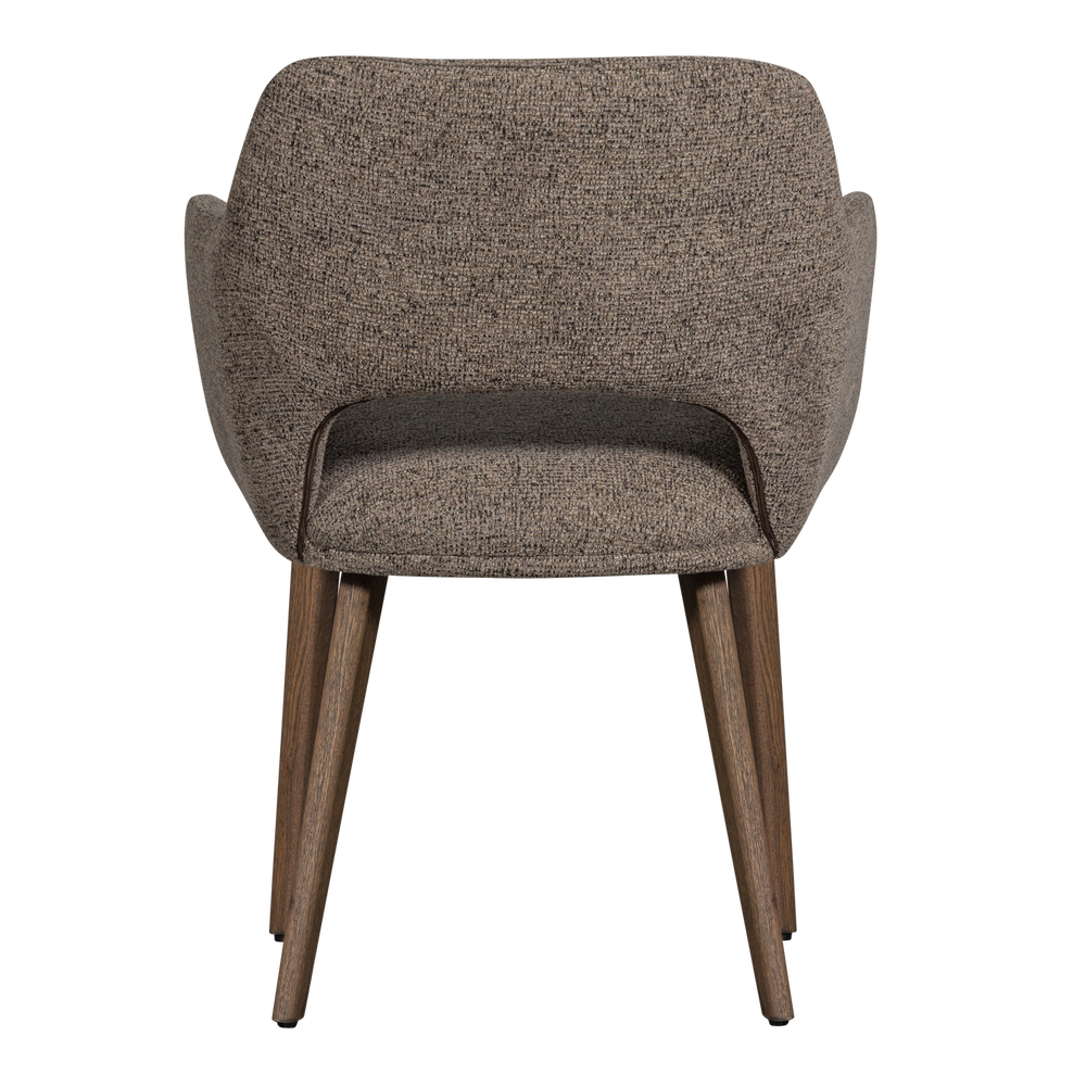 MURAT EETKAMERSTOEL TAUPE MET HOUTEN POOT BRUIN